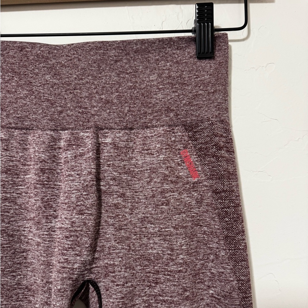 Gymshark Flex Leggings Size Small Heathered Maroon Marl Workout Lifting shaping - Picture 4 of 5